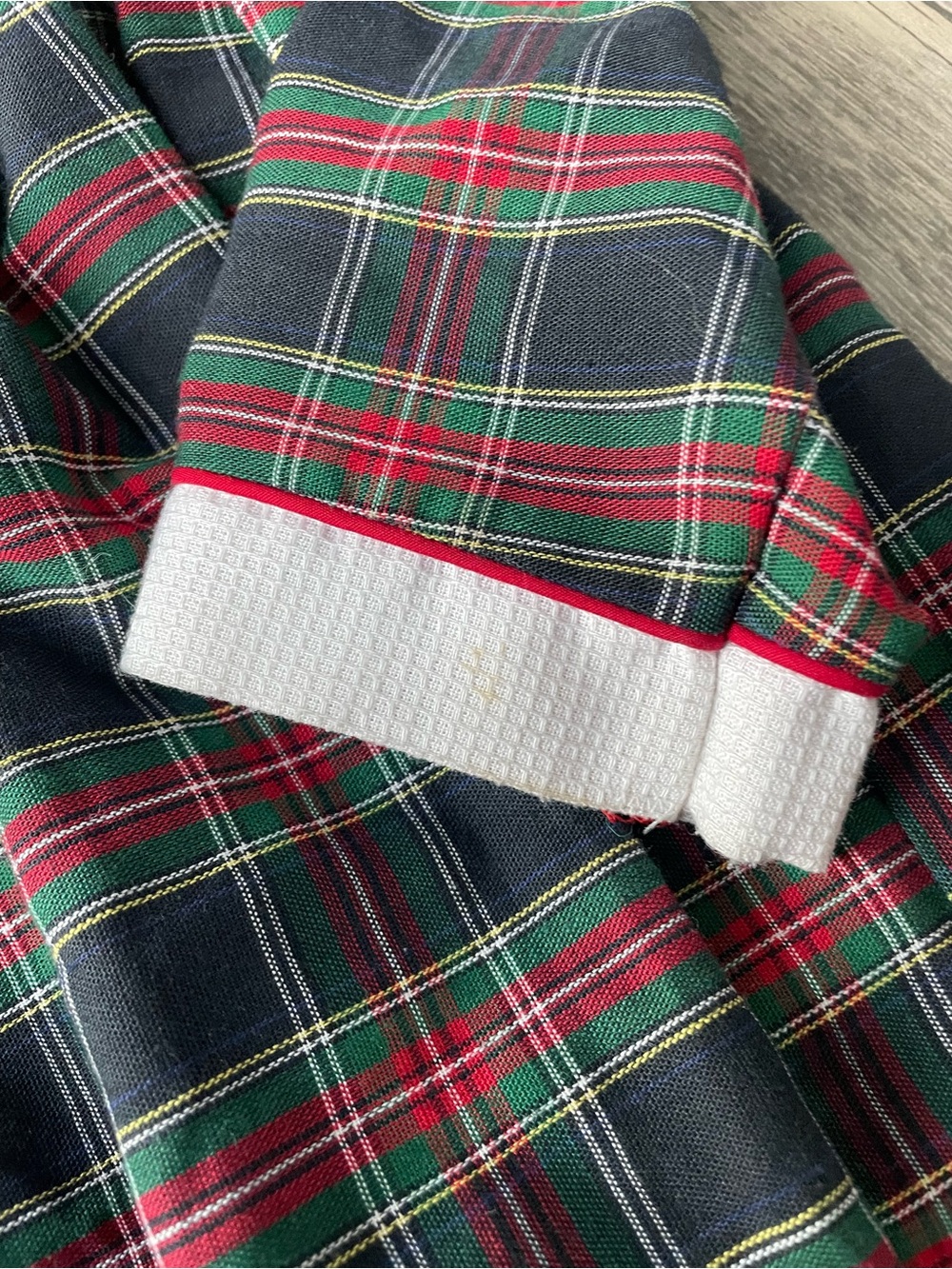 Girls Plaid Smocked Dress with Peter Pan Collar - Green Red Black Sz 7 - Picture 3 of 3